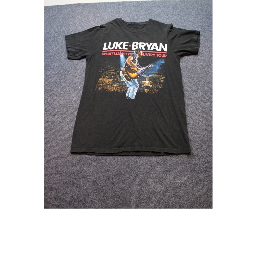 Luke Bryan What Makes You Country Tour Black Graphic T-Shirt Short Sleeve Small - Picture 1 of 7